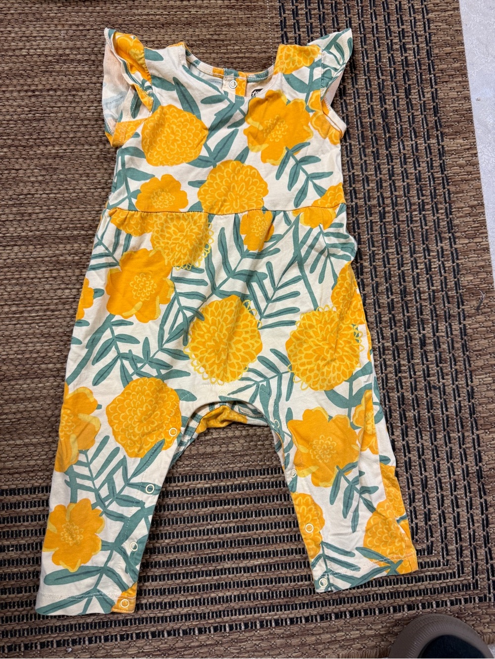 Tea Collection Yellow Floral Baby One-Piece Romper